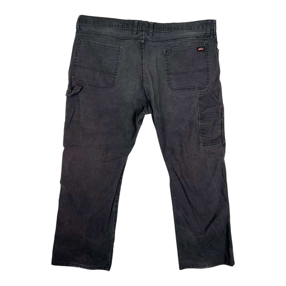 VTG Dickies Pants Mens 42x30 Black Workwear Utility Carpenter Grunge Stain Faded
